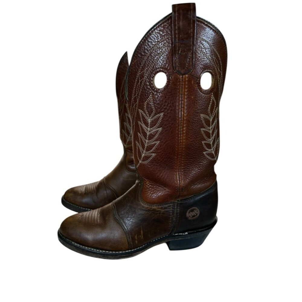 Double H 5154 Cowboy Boots Mens 9M Brown Leather Western Roper USA Work Boots